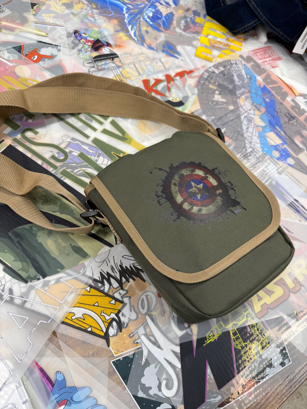 CAPTAIN MARVEL GREEN MESSENGER BAG