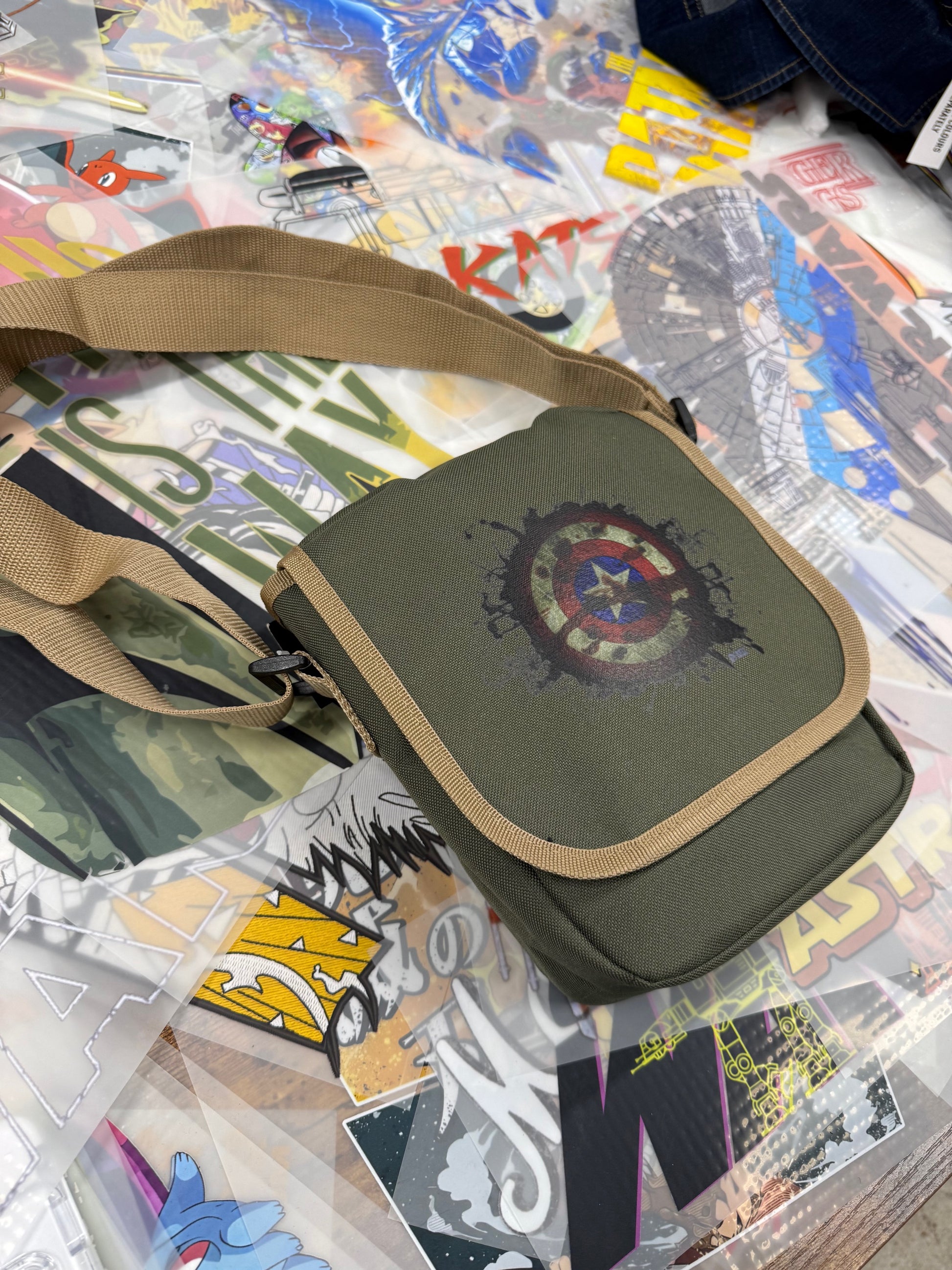CAPTAIN MARVEL GREEN MESSENGER BAG