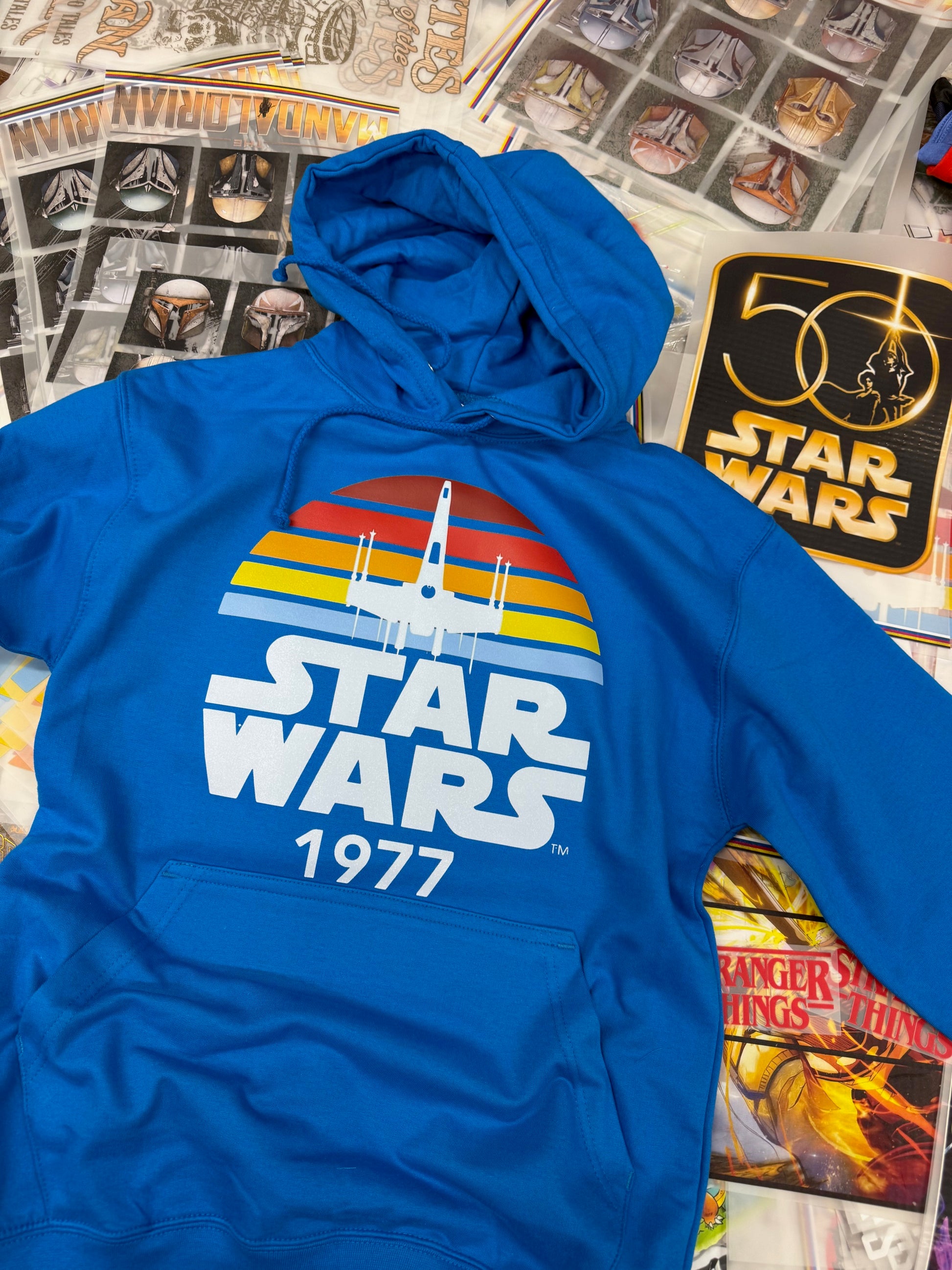 STAR WARS RETRO STLYE BLUE HOODIE