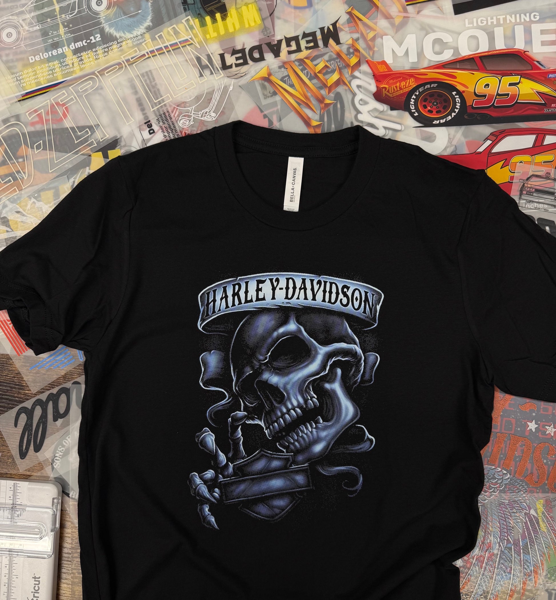 HARLEY DAVIDSON SKULL BLACK T SHIRT