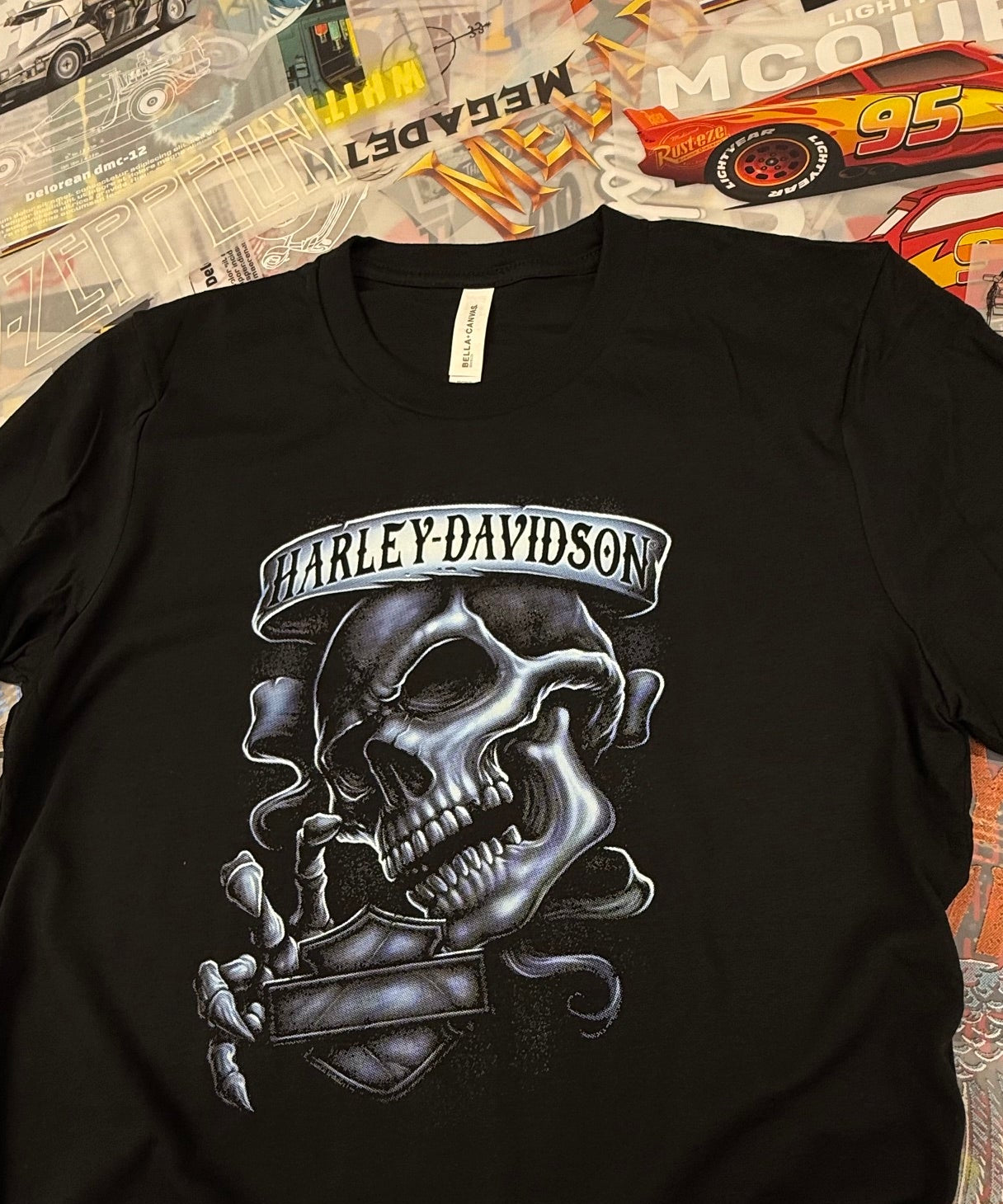 HARLEY DAVIDSON SKULL BLACK T SHIRT