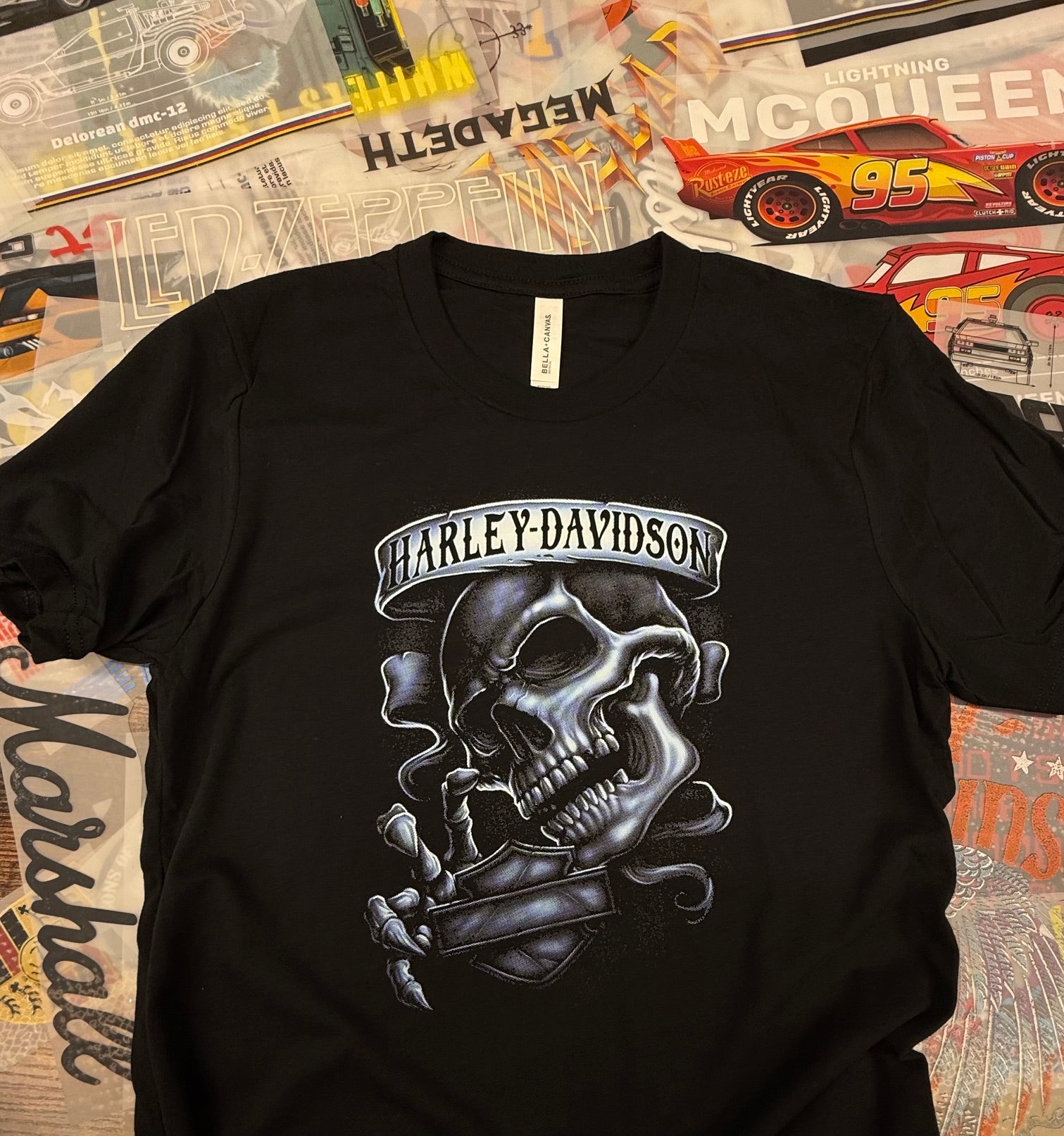 HARLEY DAVIDSON SKULL BLACK T SHIRT