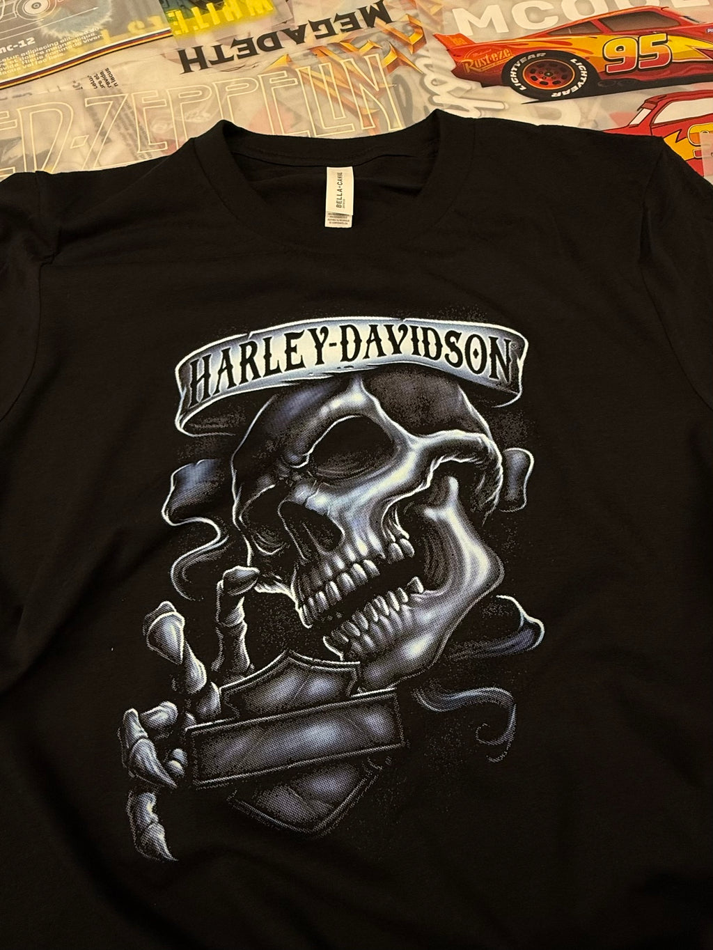 HARLEY DAVIDSON SKULL BLACK T SHIRT