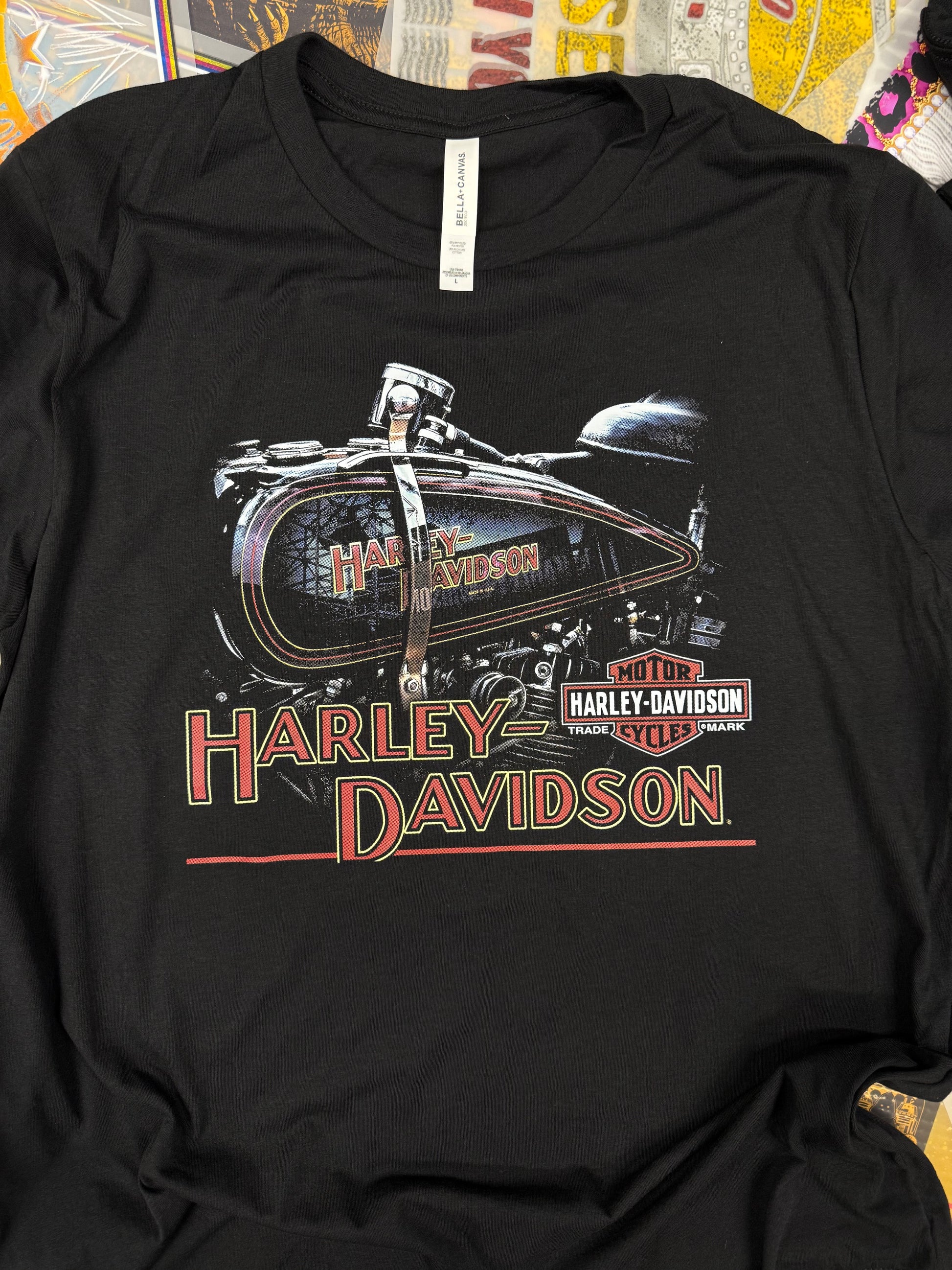 HARLEY DAVIDSON BIKER BLACK T SHIRT